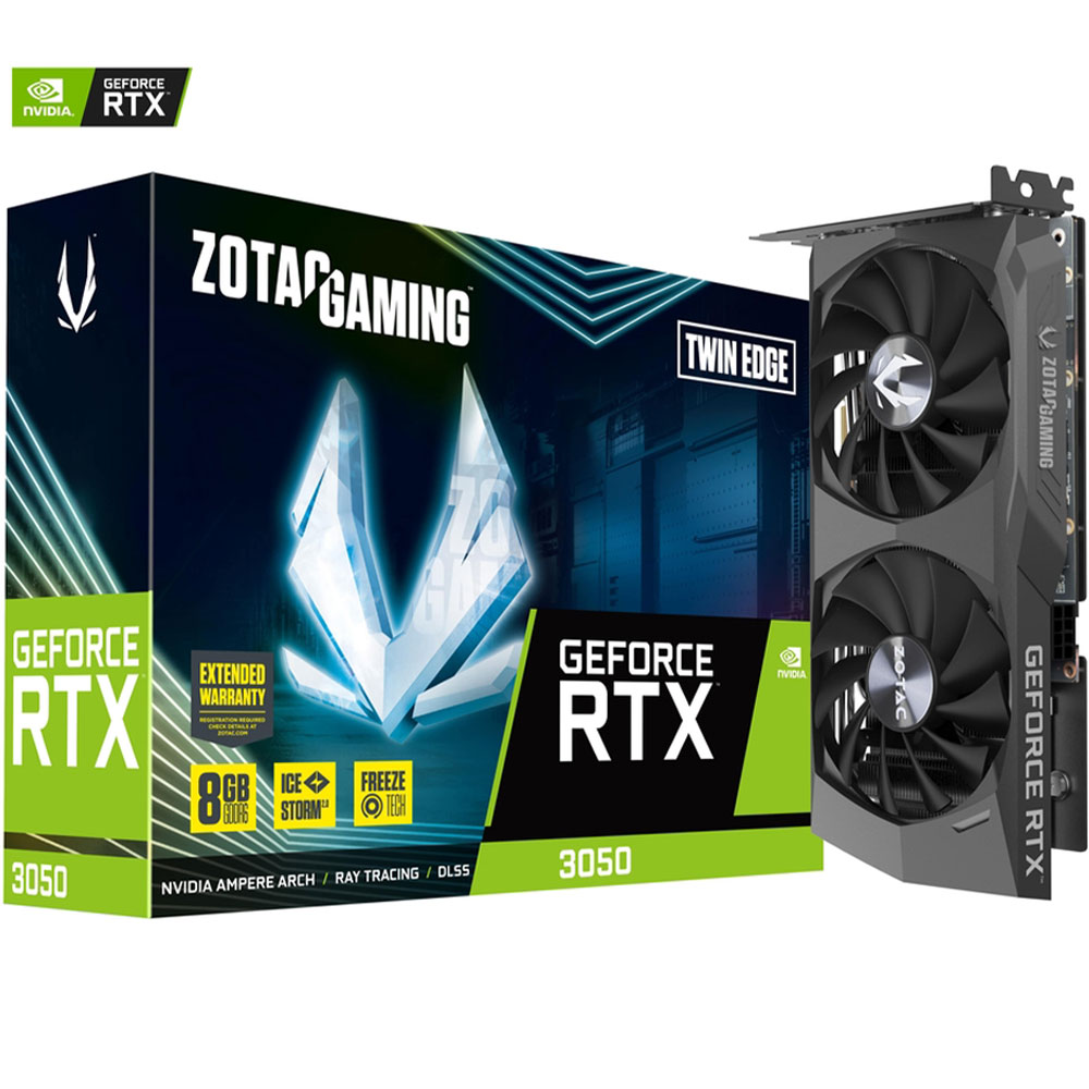 Carte Graphique ZOTAC GAMING GeForce RTX 3050 6GB Twin Edge 3 DisplayPort 1.4a / 1 HDMI Connector