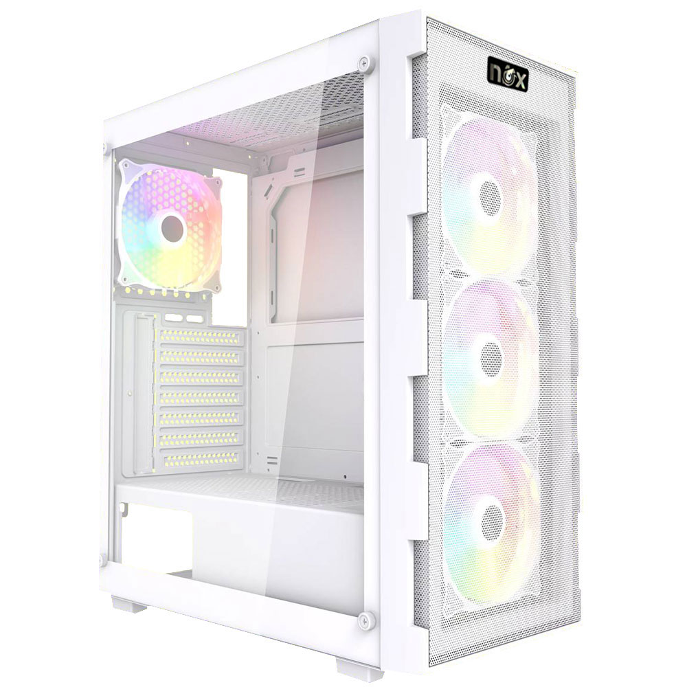 Boitier Gamer NOX QUANTUM full White plus 4Pcs Fans RGB