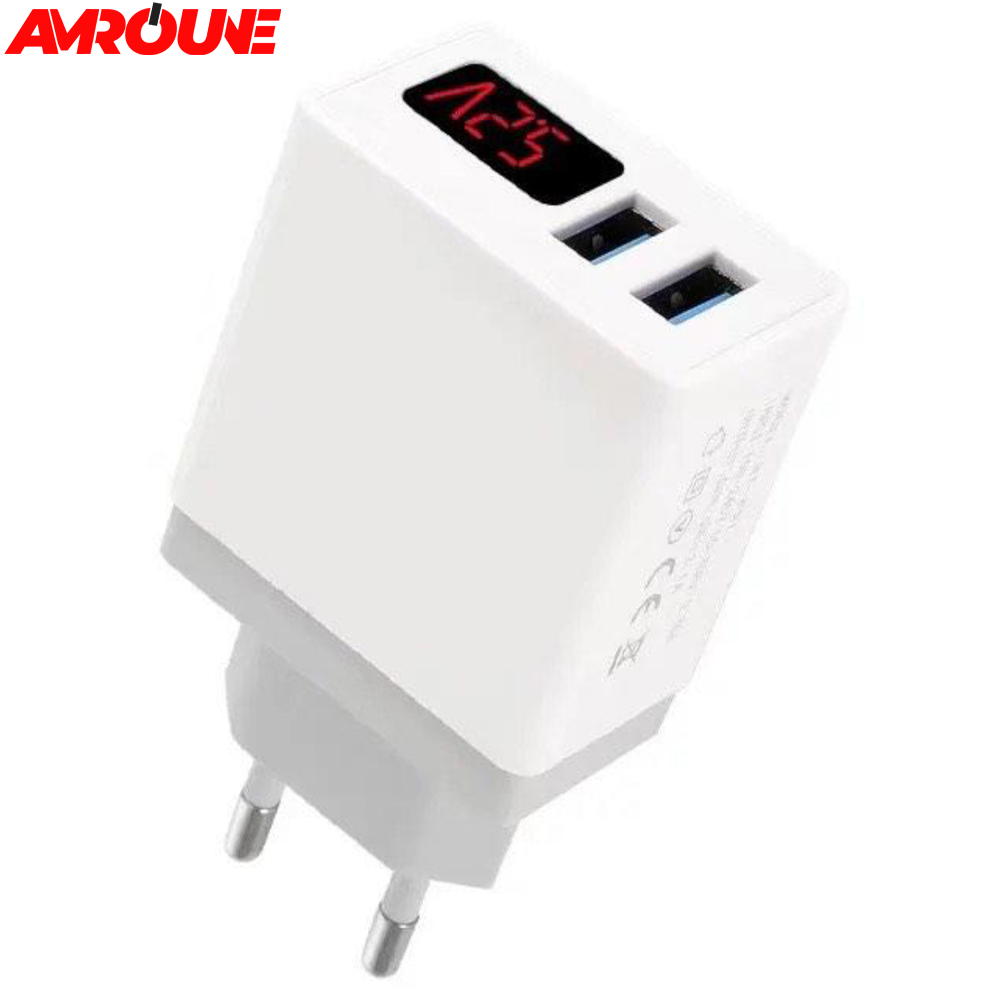 CHARGEUR ORIGINALE 2 USB avec afficheur fast charge 5V/3.1A