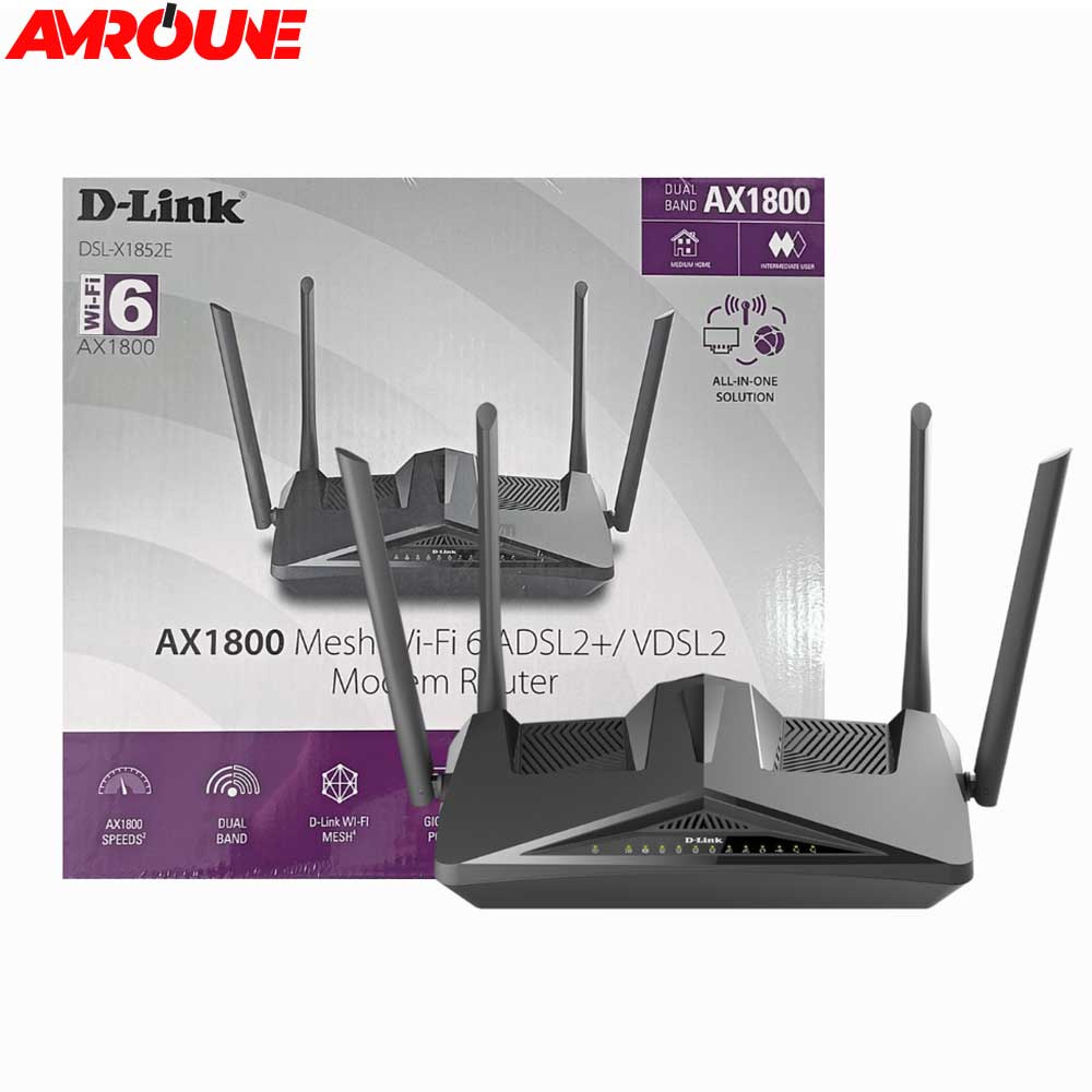 Modem Router D-Link Wi-Fi 6 AX1800 DSL-X1852E