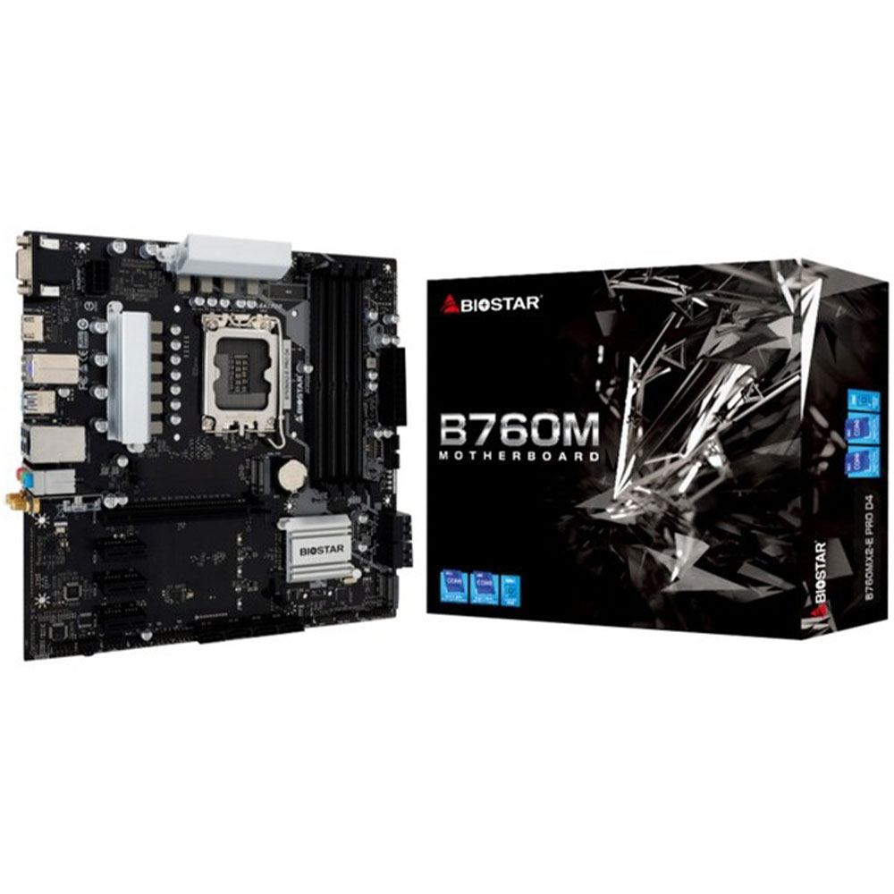 Carte mere intel Biostar B760MX2-E D4 Intel 12th/ 13th/ 14th Generation /DDR4 4000/Supports PCIe 4.0 M.2 (64Gb/s)/Supports USB 3.2 Gen2