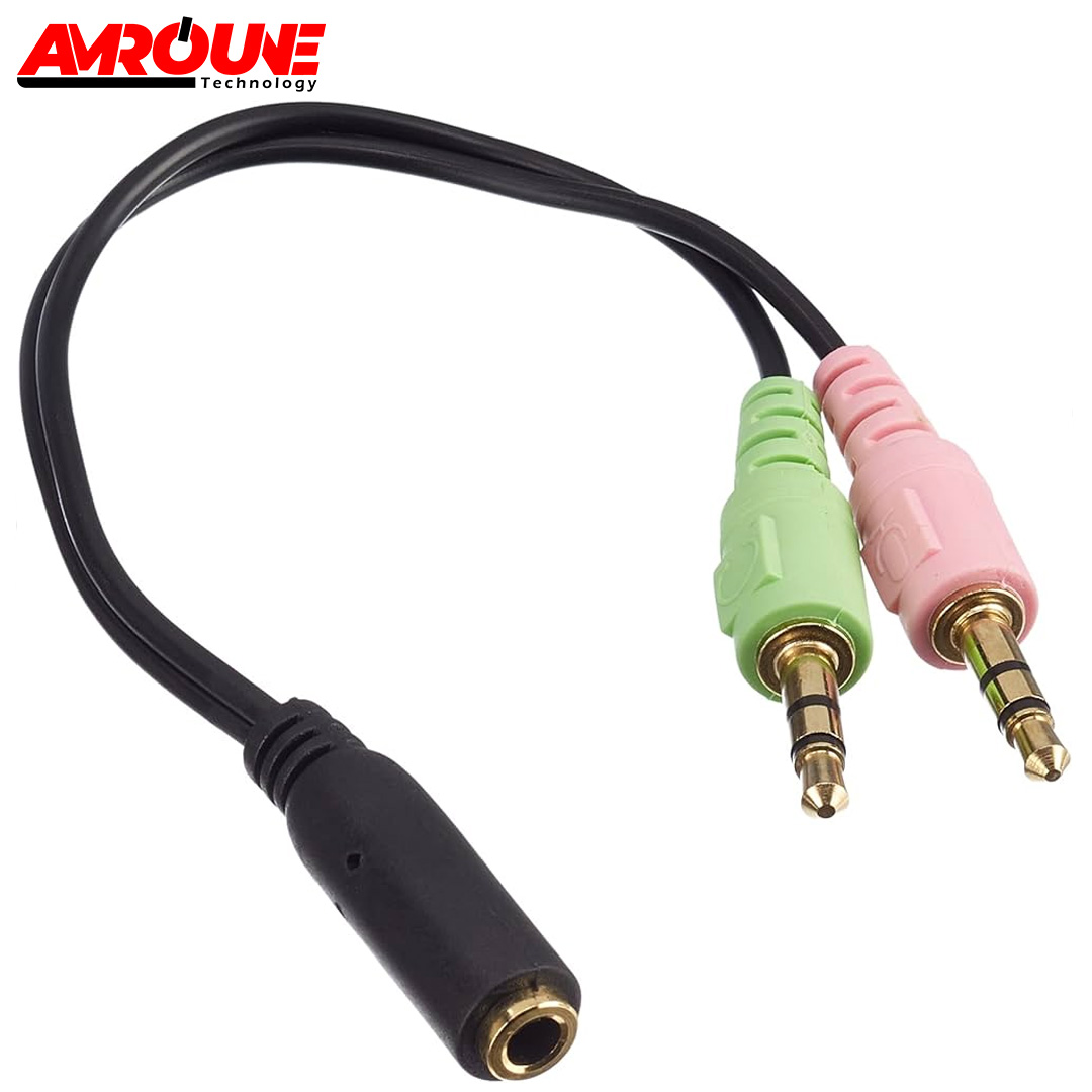 Adaptateur Casque a mobil 3.5MIC 2 Male/1 Female