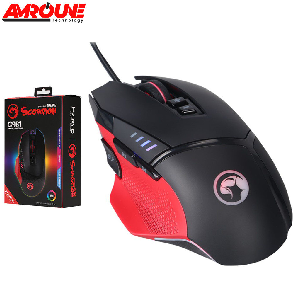 Souris MARVO Scorpion G981/Pixart 3325/8000DPI/8 Buttons (programmable)/20 million clicks/1000 Hz/RGB (Im)