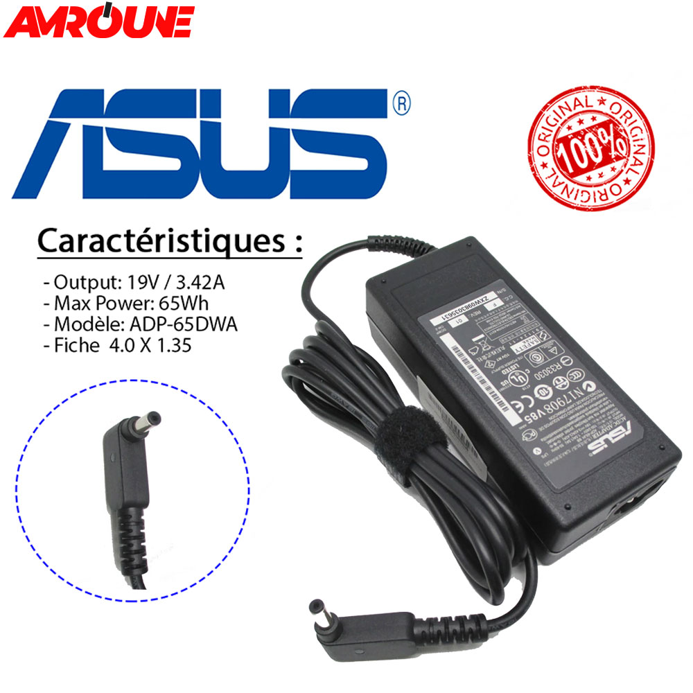 CHARGEUR ASUS 19V/3.42A / 4.0*1.35 ORIGINAL