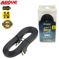 Cable HDMI Vnzane ( Certifié ) 3M FLAT V1.4 CCS Black (Model VN-H602) (Im)