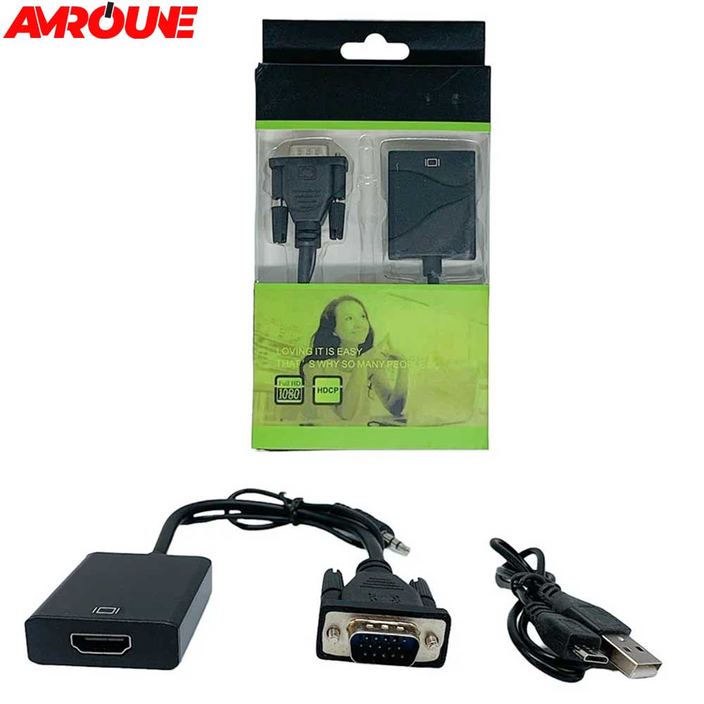 ADAPTATEUR VGA TO HDMI (BOITE PLASTIC)