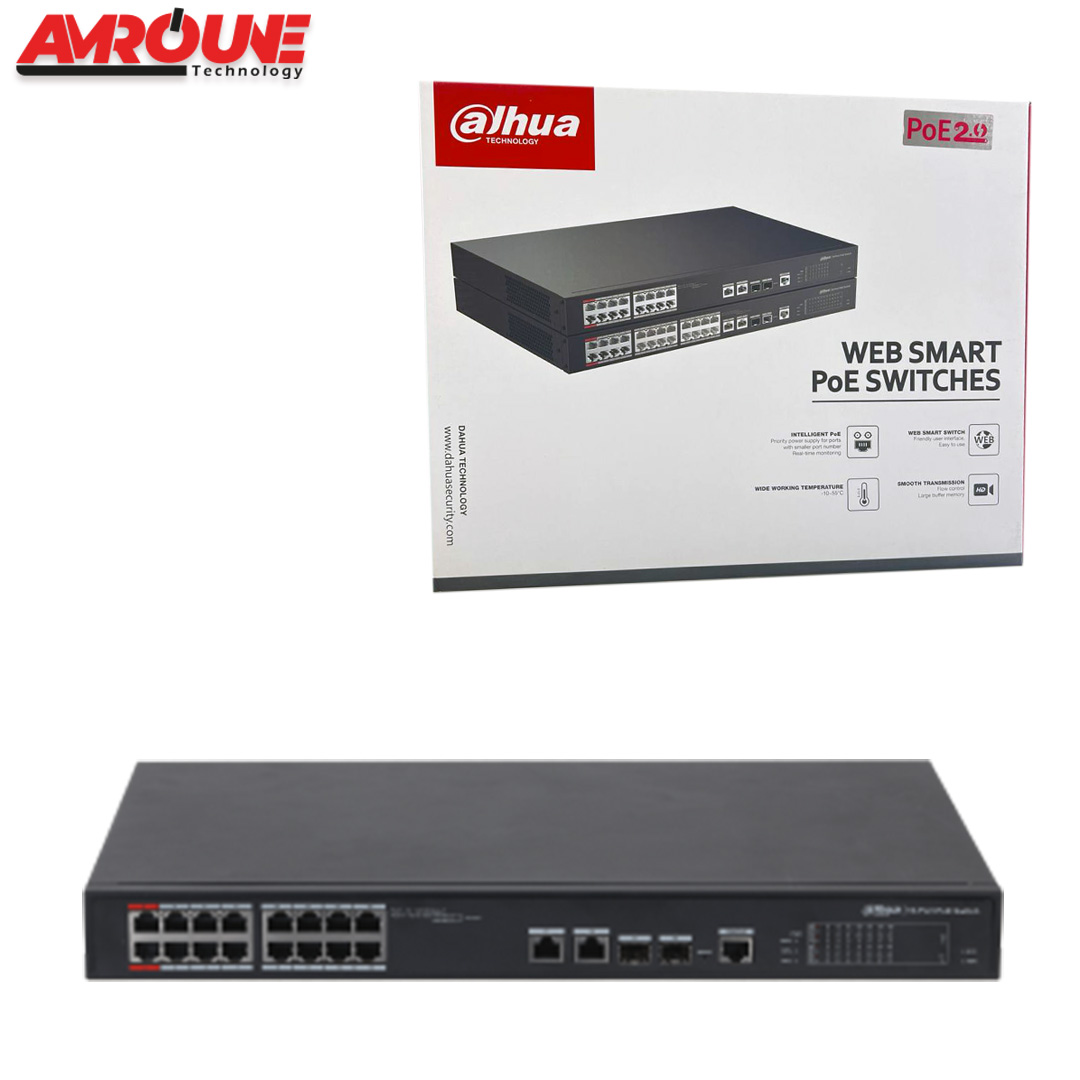 SWITCH DAHUA PFS4218-16ET-190 16-port 100 Mbps + 2-port Gigabit Managed PoE Switch