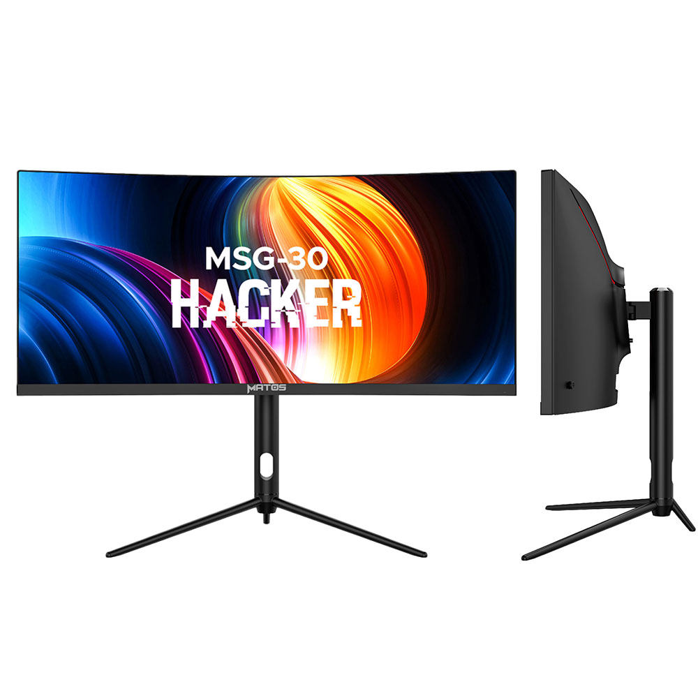 ECRAN GAMING Curved 30” MATOS HACKER MSG-30 200 Hz 1 ms Fast VA 2560 x 1080 With Ajustable Stand