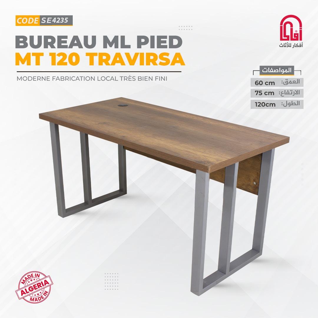 Bureau Melamine OPTIMA (L120/H75/P60cm) (Barouk-Gris)