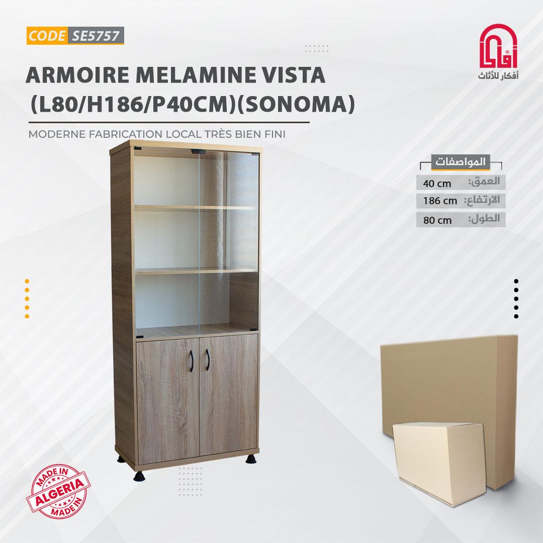 Armoire Melamine VISTA (L80/H186/P40cm)(Sonoma)