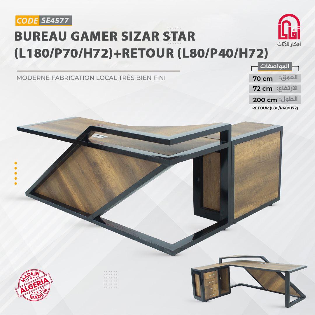 BUREAU GAMER SIZAR STAR (L180/P70/H72)+R(L80/P40/H72)