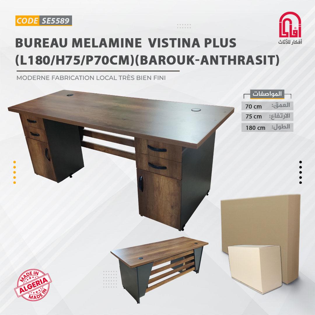 Bureau Melamine VISTINA PLUS (L180/H75/P70cm) (Barouk-Anthrasit)