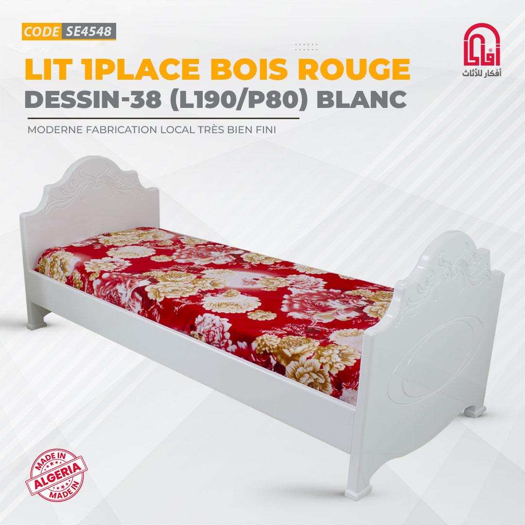 Lit 1Place Bois Rouge Dessin-38 (L190/P80)