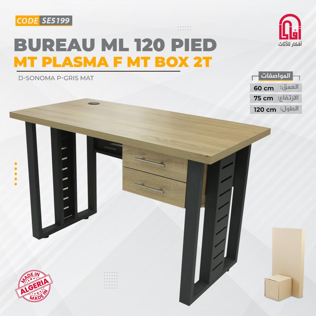 Bureau Melamine IRON2T (L120/H75/P60cm)(D-Sonoma P-Gris mat)