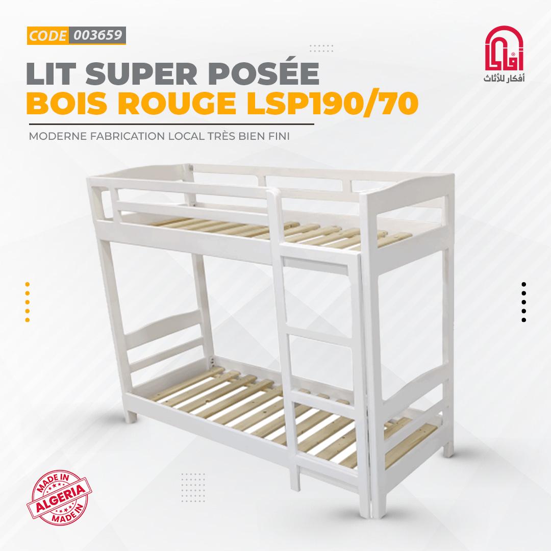 Lit Super posée Bois Rouge LSP190/70