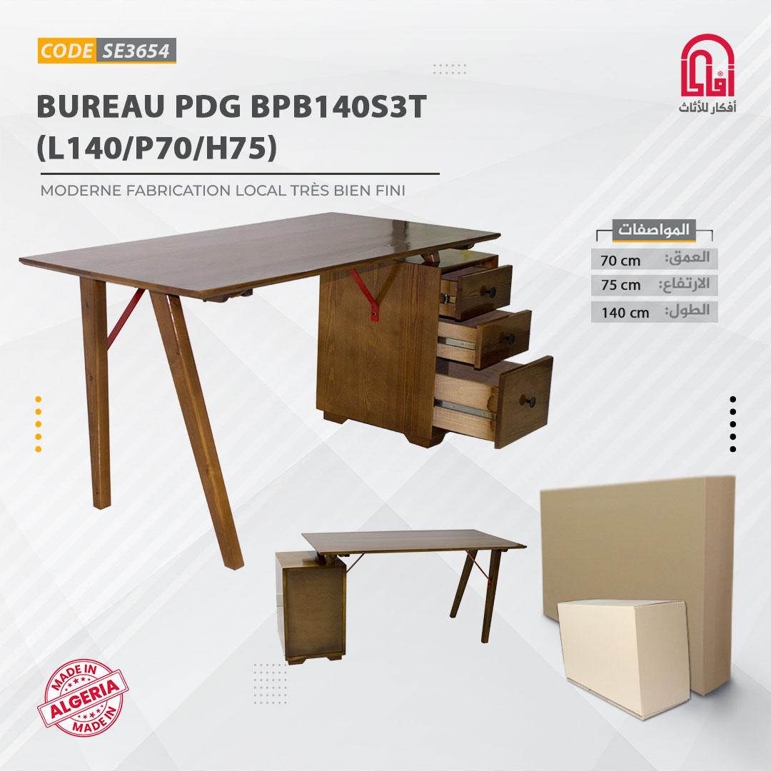 Bureau Bois  PDG 3T (L140/P70/H75) (Marron)