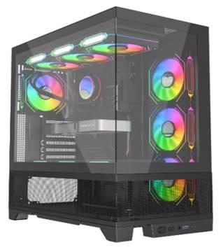 BOITIER GAMER NOX INFINITY FLOW FULL BLACK  PLUS 7 FAN  M31 12CM RGB +CONTROLLER 10 SORTIES