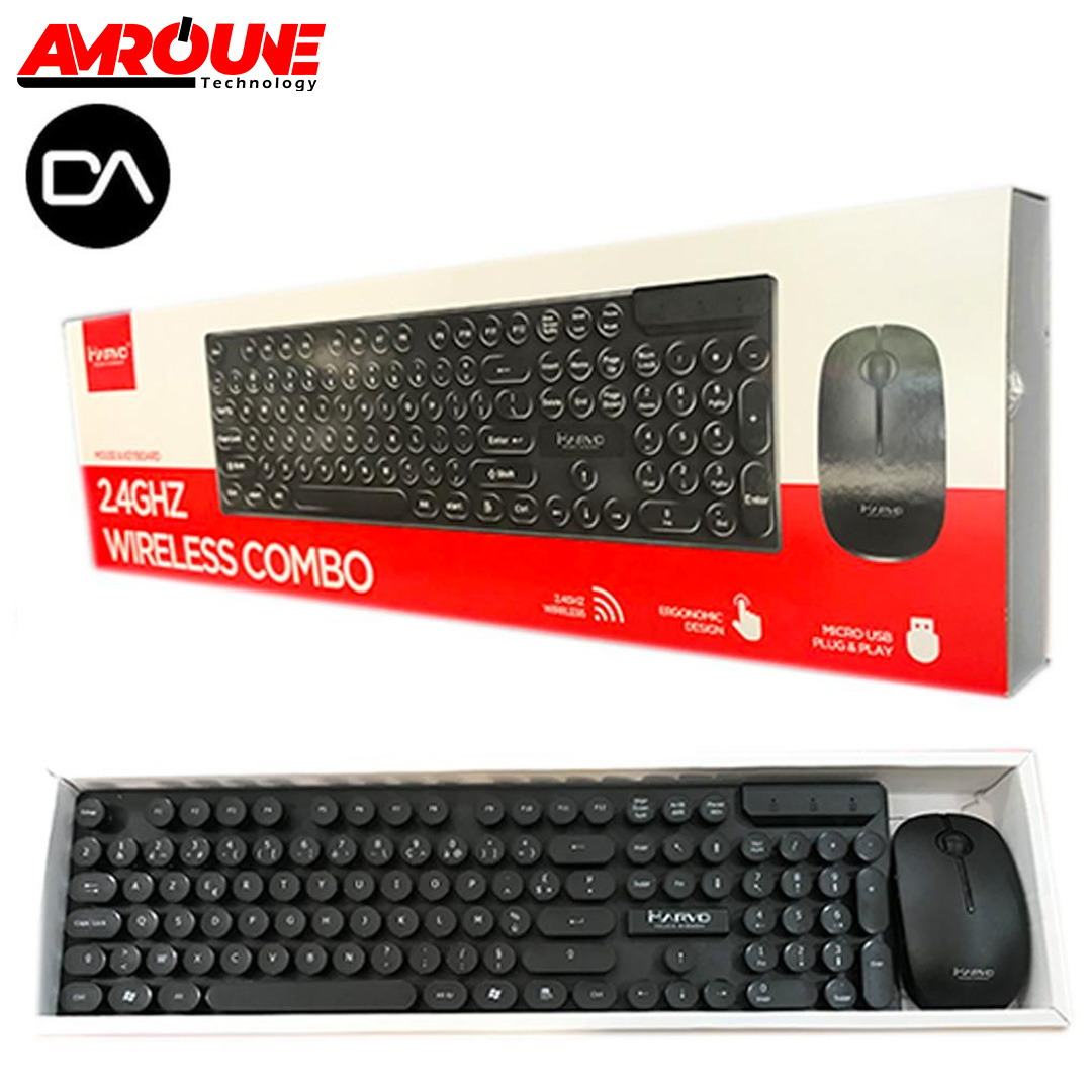 Clavier Souris MARVO DA DCM002WE BK sans fils