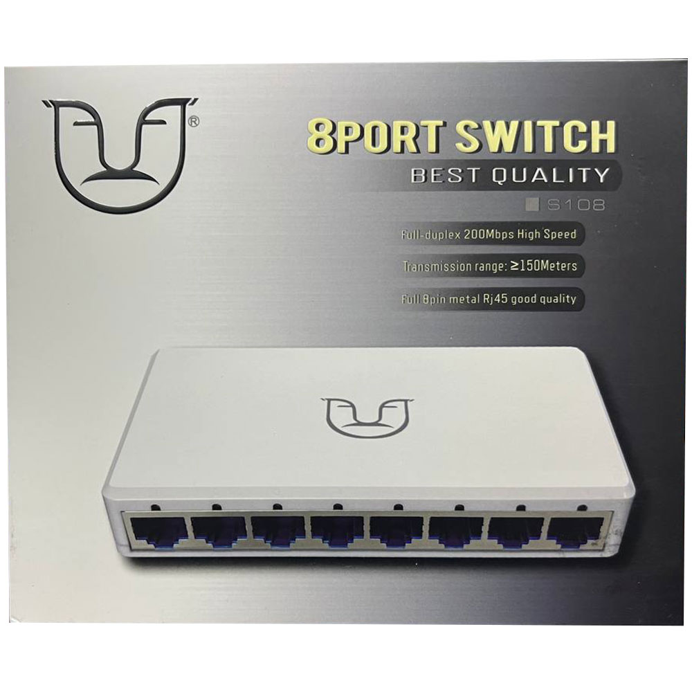 SWITCH RESAU S108 AUFA 200MPS 8PORT METAL RJ45