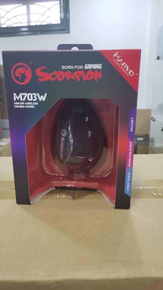 gaming mouse marvo scorpion m703w 2400 dpi 6 buttons programable